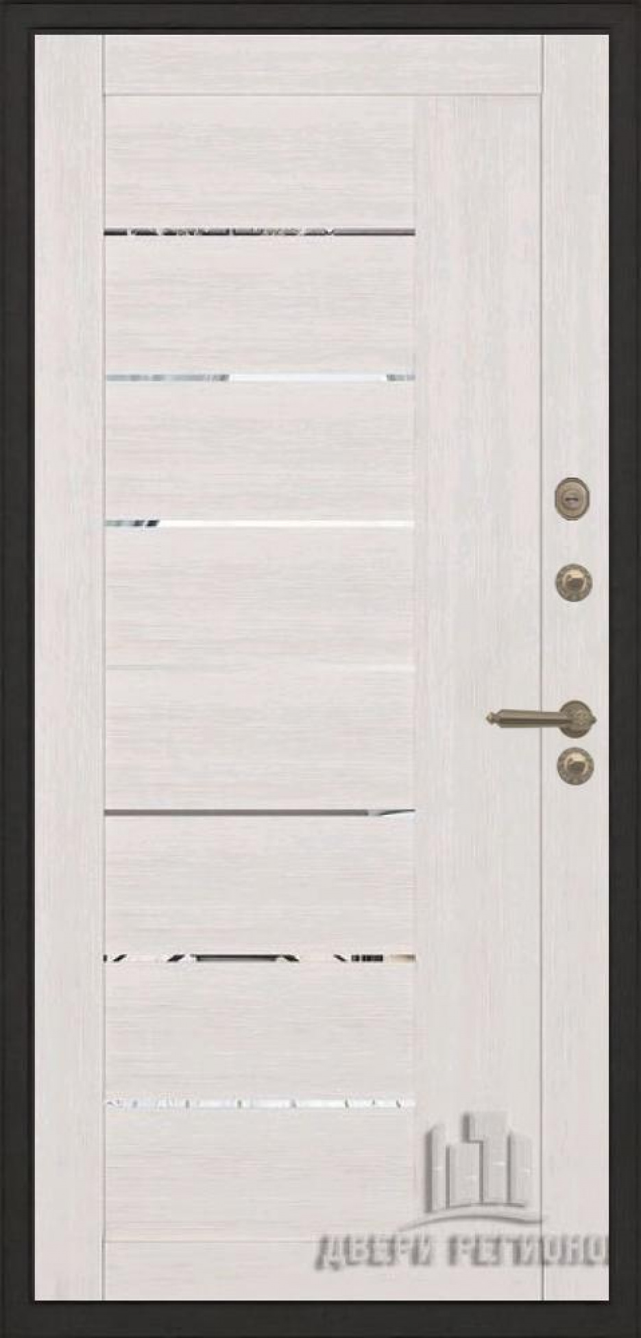 Входная дверь Regidoors ГОЛИАФ ТЕРМО LIGHT 2110 с зеркалом "Капучино велюр"