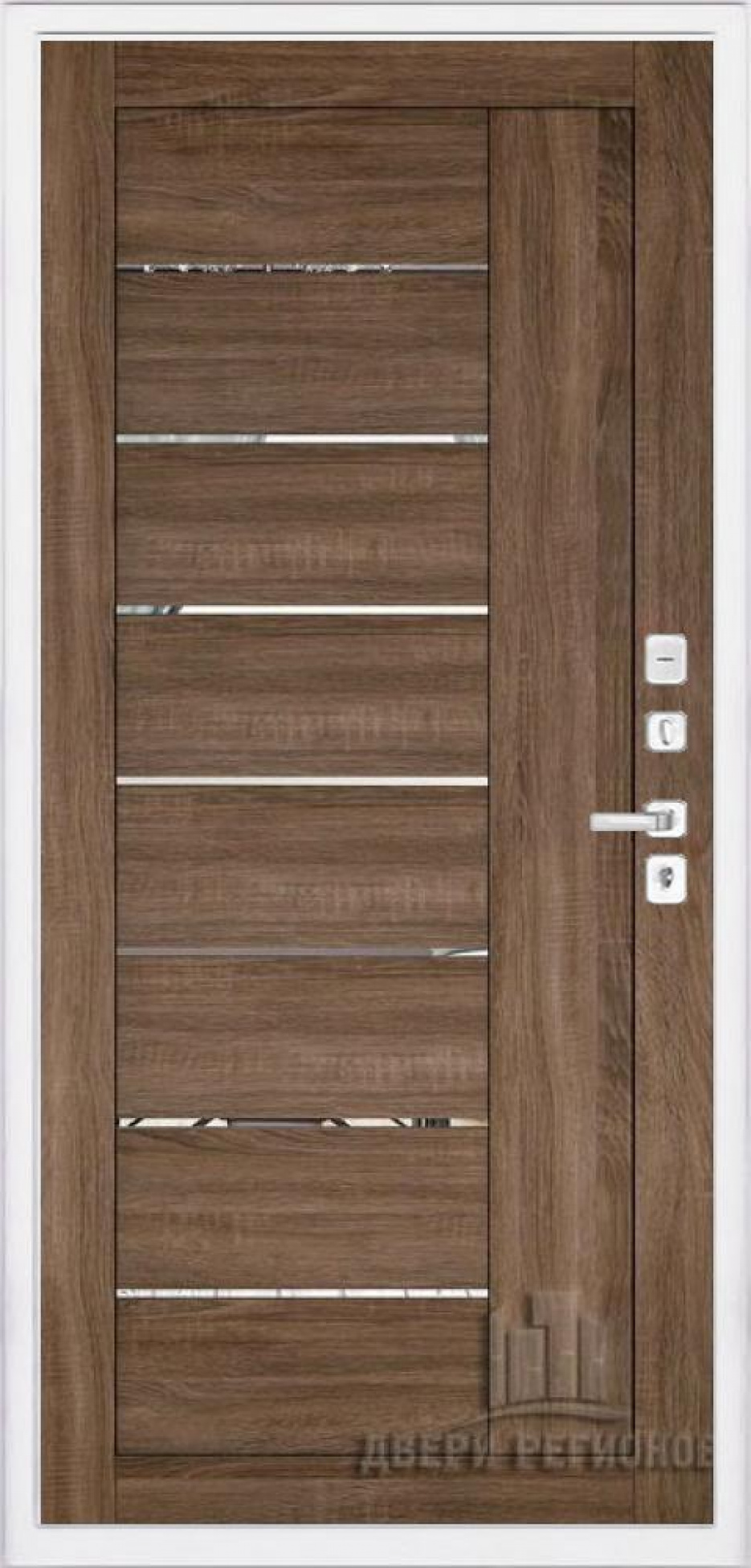 Входная дверь Regidoors NOVA LIGHT 2110 с зеркалом "Серый велюр"