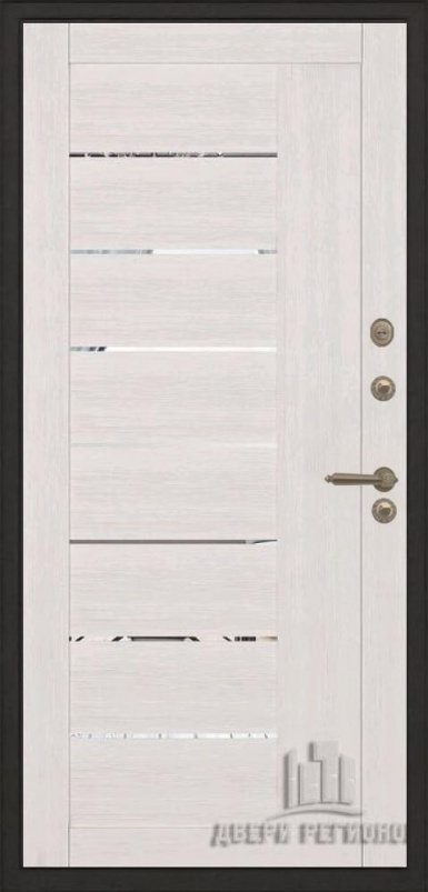 Входная дверь Regidoors ГОЛИАФ ТЕРМО LIGHT 2110 с зеркалом "Капучино велюр" - второе изображение