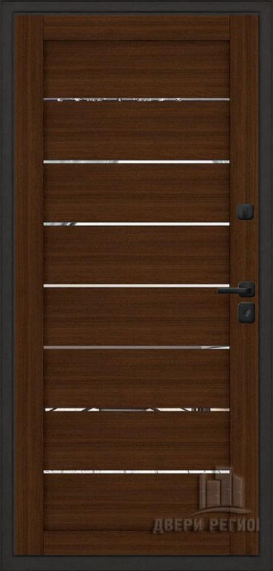 Входная дверь Regidoors ЭЛИТ ТЕРМО LIGHT 2125 с зеркалом "Орех вельвет" - второе изображение